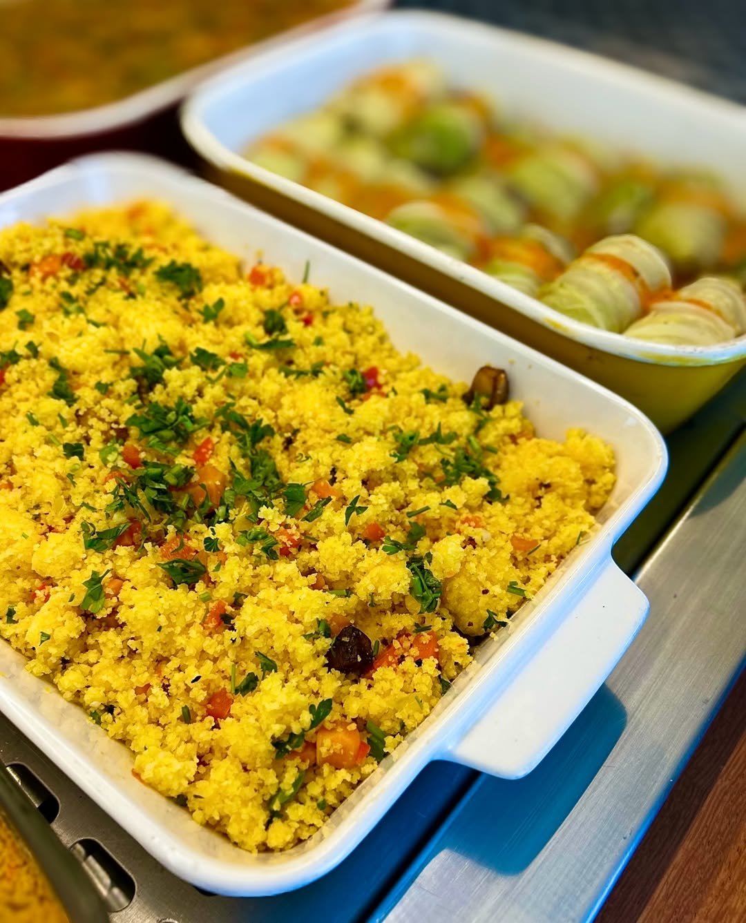Pratos coloridos do buffet saudável do Espaço Nutrir
